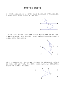 七年级下册数学期中复习-压轴题专题