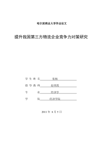 提升我国第三方物流企业竞争力对策研究