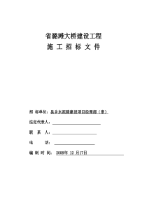 江西省潞滩大桥建设工程施工招标文件