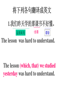 高三复习定语从句翻译与改错练习