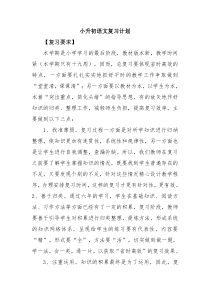 小升初语文复习计划