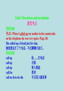 2013届高考一轮考点复习提高课件：选修8 Unit3 Inventors and inventio