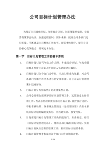 公司目标计划管理办法