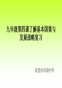 九年级第四课了解基本国策与发展战略复习[1]