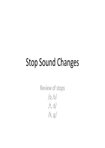 2 Stop Sound Changes