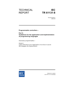 IECTR6113182003可编程的控制器第8部分程序设计语言的执行和应用指南