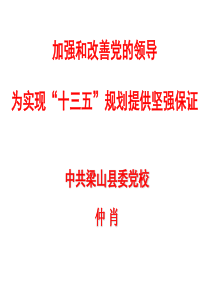 加强和改善党的领导,为实现“十三五”规划提供坚强保证