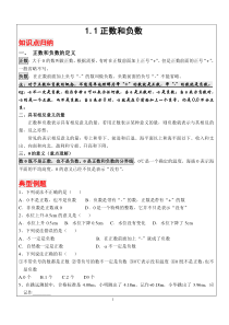 人教新课标初一第一章有理数知识点总结