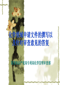 化学领域申请文件的撰写以及针对审查意见的答复