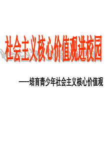 培育青少年社会主义核心价值观(中学 主题班会课)