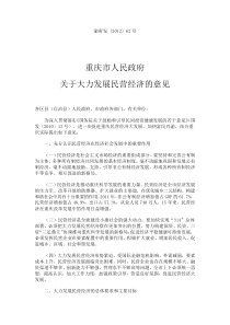 《重庆市人民政府关于大力发展民营经济的意见》