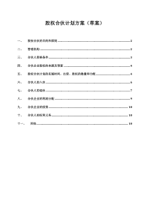 公司权合伙计划方案