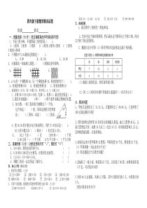 2015新人教版四年级下册数学期末试卷(有答题卡)