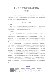 T公司人力资源管理诊断报告1