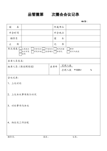 品管圈第    次圈会会议记录