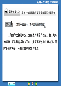 高中数学专题突破(二)高考三角函数与平面向量问题的求解策略