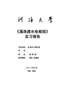 溪洛渡水电站生产实习报告