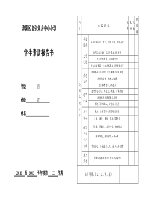 小学素质报告书模板