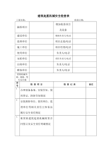 建筑起重机械安全检查表