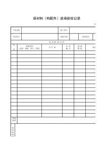 原材料进场验收记录