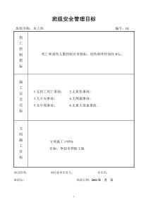 安管02-01(2)(I)班组安全管理目标(1)