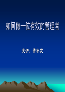 如何做一个有效的管理者(70页)