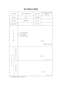 施工现场动火审批表