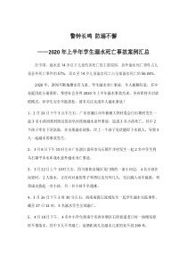 警钟长鸣--防溺不懈——2020年上半年学生溺水死亡事故案例汇总