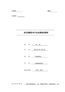 武汉高新技术产业发展现状探析