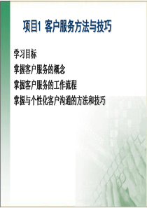 项目1客户服务方法与技巧