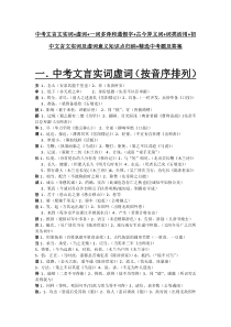 中考文言文实词+虚词+一词多译和通假字+古今异义词+词类活用+初中文言文实词虚词意义归纳+精选中考题