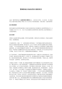 管理咨询公司业务员实习报告范文