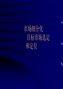 市场细分化、目标市场选定和定位(1)