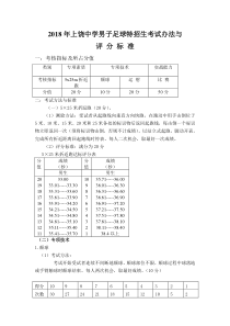 2018年上饶中学足球特长生考试办法与评分标准