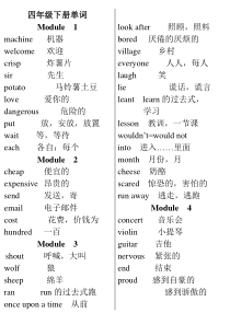 2015年小学新标准英语四年级下册单词表