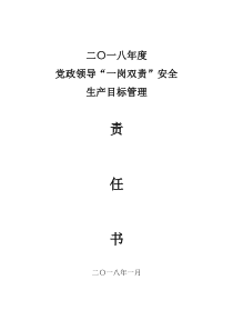 年度各专业安委会主任安全目标(_岗双责)责任书（DOC35页）