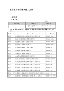 某住宅工程给排水施工组织设计方案