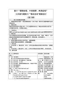 仁爱版九年级英语中考二轮专题复习教案：(情态动词)教案