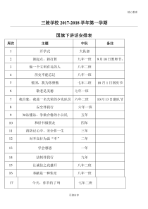 国旗下讲话安排表