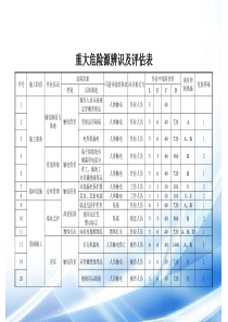 重大危险源辨识、评价表