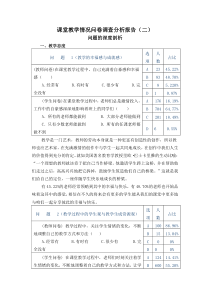 课堂教学情况问卷调查分析报告