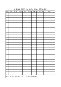 学生迟到、早退、请假、缺勤记录表
