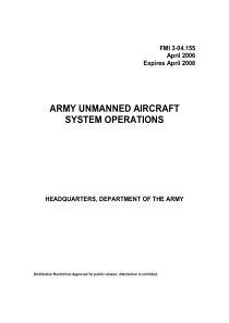 ARMY UNMANNED AIRCRAFT SYSTEM OPERATIONS Contents