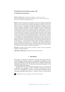 Probabilistic default reasoning with conditional c