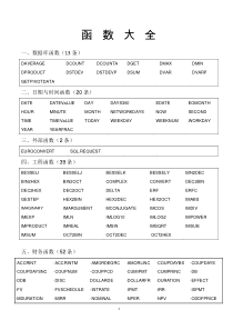 EXCEL函数表(函数大全)