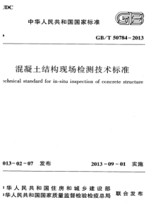 GBT507842013混凝土结构现场检测技术标准