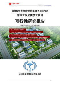 如何编制发改委立项用海洋工程成撬模块项目可行性研究报告(甲级-发改委-经信委-商务局-备案-核准)