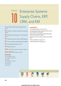 c10EnterpriseSystemsSupplyChains,ERP,CRM,and