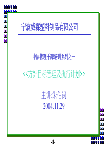 方针目标管理及执行计划(2)