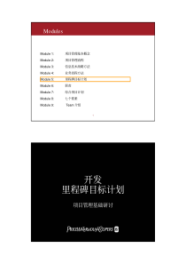 普华永道—项目管理m05-里程碑目标计划